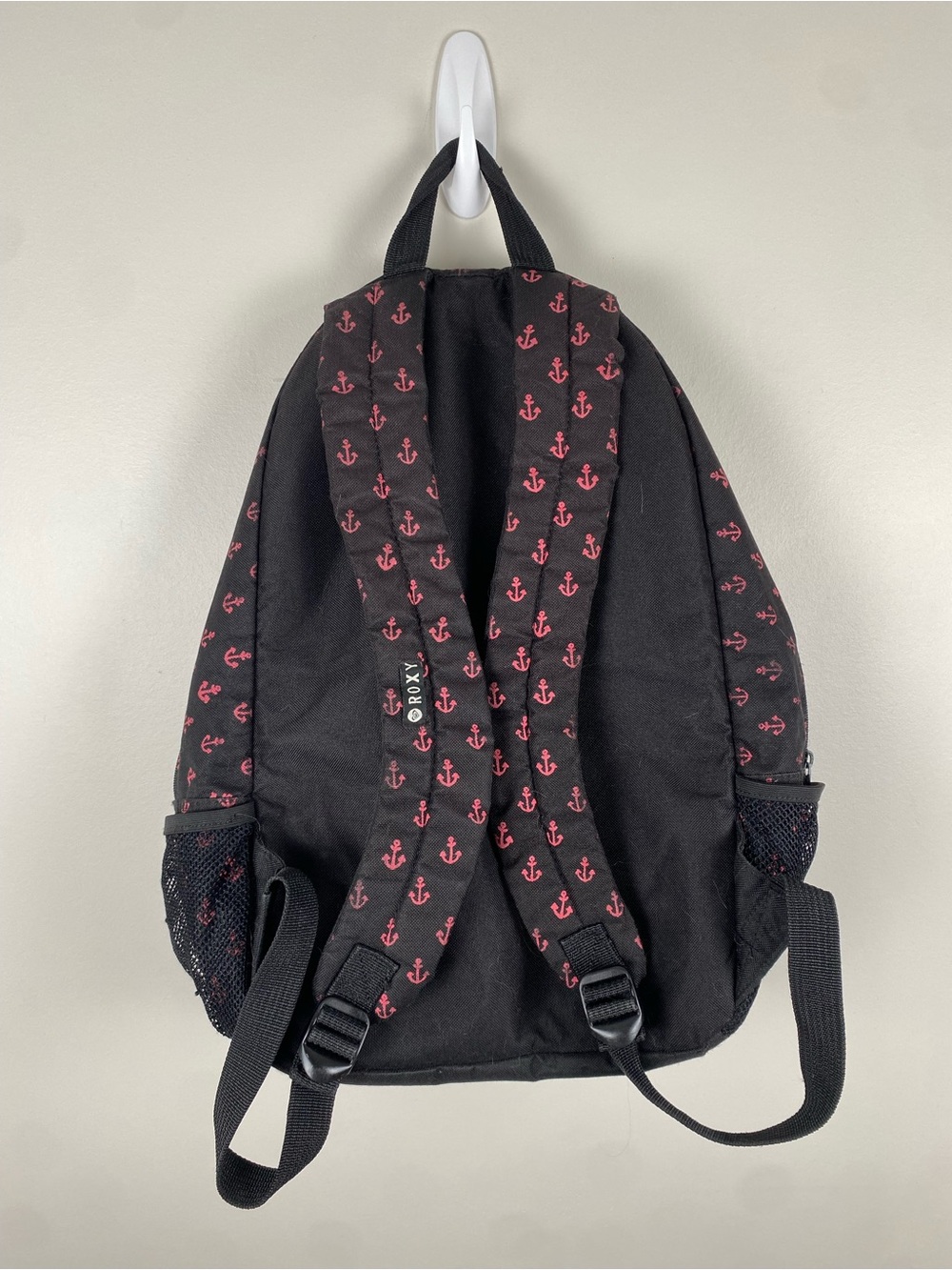 Roxy Black and Pink Anchor Print Backpack - Picture 6 of 6